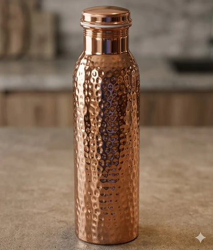 Pure Copper Hammered Water Bottle